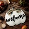 Fall Decor Pumpkin Welcome Sign Thanksgiving Door Hanger Wooden Pumpkin Decor Hanging Porch Sign for Autumn Harvest Thanksgiving Farmhouse Wall Decoration(White)